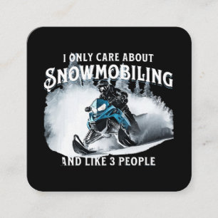Snowmobiling Funny Snowmobile Square Business Card