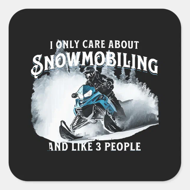 Snowmobiling Funny Snowmobile Square Sticker | Zazzle