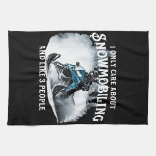 Snowmobiling Funny Snowmobile Tea Towel