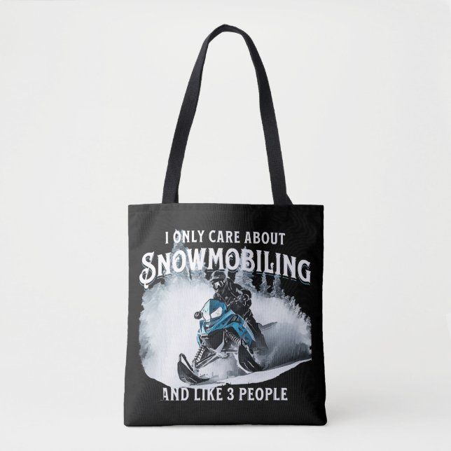 Snowmobiling Funny Snowmobile  Tote Bag (Front)