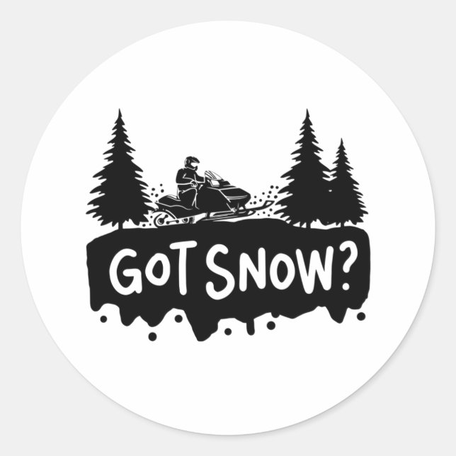 Snowmobiling - Got Snow Classic Round Sticker (Front)