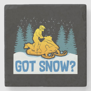 Snowmobiling - Got Snow Funny Snowmobiling Stone Coaster