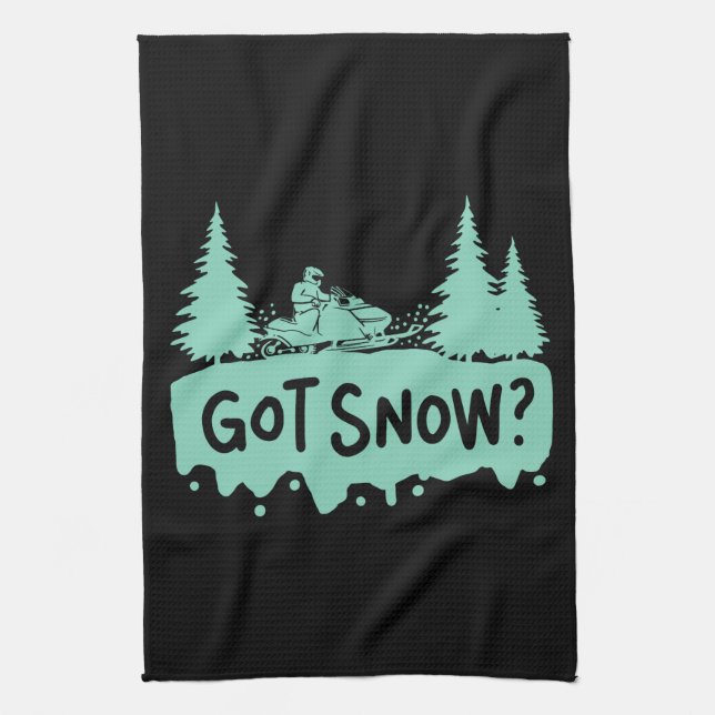 Snowmobiling - Got Snow Funny Snowmobiling Tea Towel (Vertical)