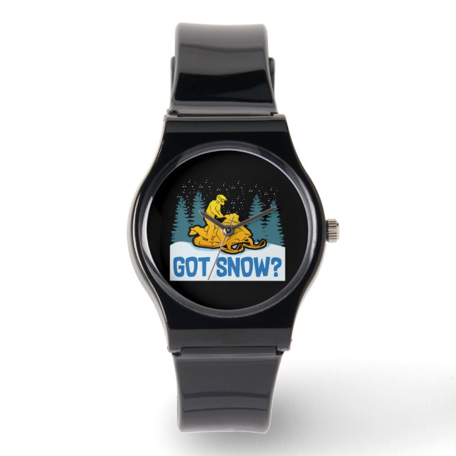 Snowmobiling - Got Snow Funny Snowmobiling Watch (Front)