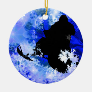 Snowmobiling in the Avalanche Ceramic Tree Decoration