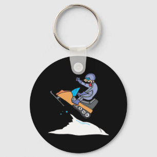 Snowmobiling Jump Key Ring