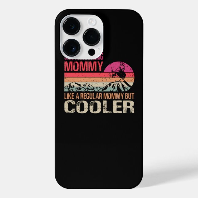 Snowmobiling Mummy Like A Regular Mummy But Cooler iPhone Case (Back)