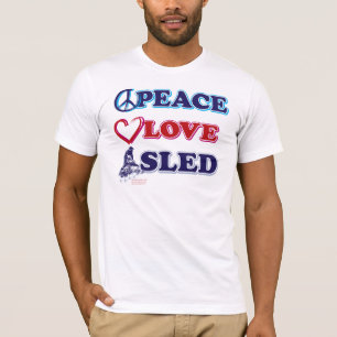 Snowmobiling/Peace,Love,Sled T-Shirt