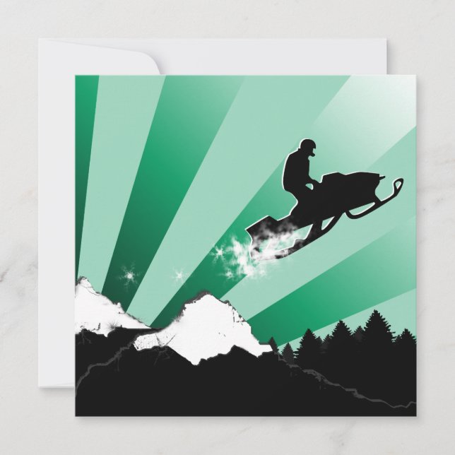 snowmobiling : pthalo powder trail invitation (Front)