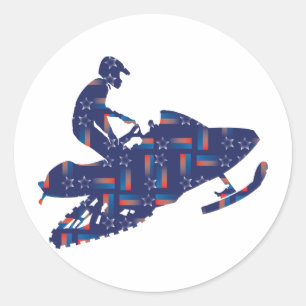 Snowmobiling/Shooting-Star-Sledder Classic Round Sticker