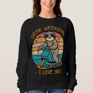 Snowmobiling Sloth Funny Weekend Humour Sweatshirt