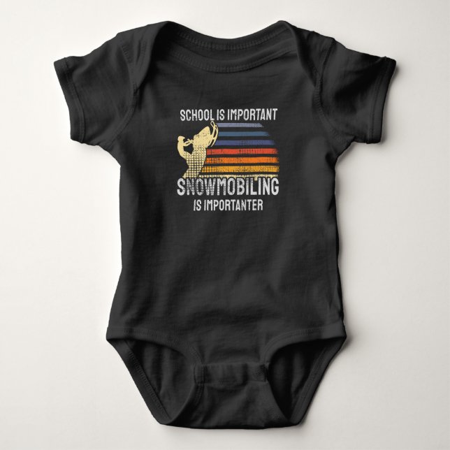 Snowmobiling Snowmobile Baby Bodysuit (Front)