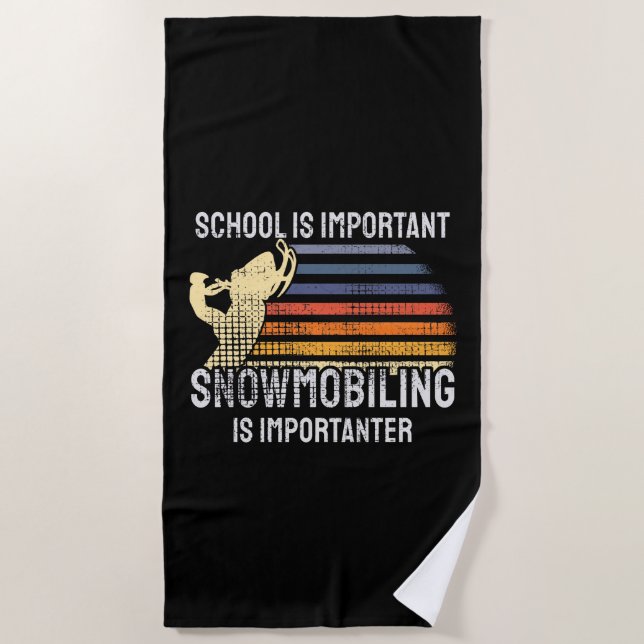 Snowmobiling Snowmobile Beach Towel (Front)