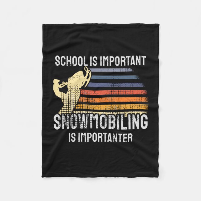Snowmobiling Snowmobile Fleece Blanket (Front)