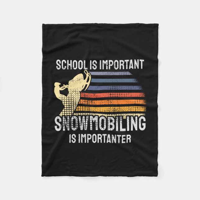 Snowmobiling Snowmobile Fleece Blanket (Front)
