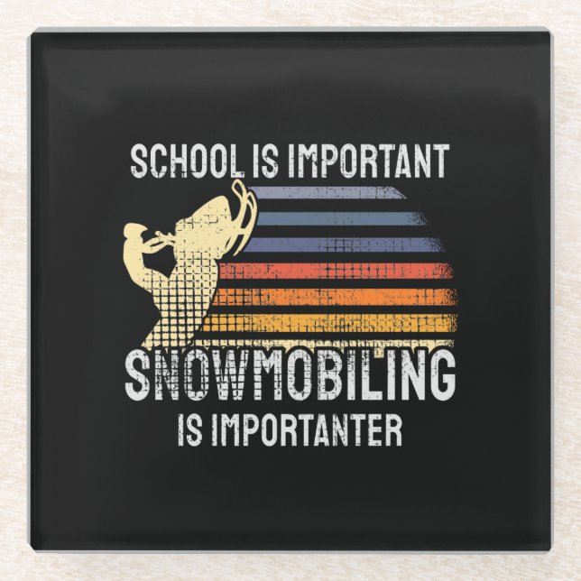 Snowmobiling Snowmobile Glass Coaster (Front)