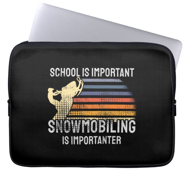 Snowmobiling Snowmobile Laptop Sleeve (Front)