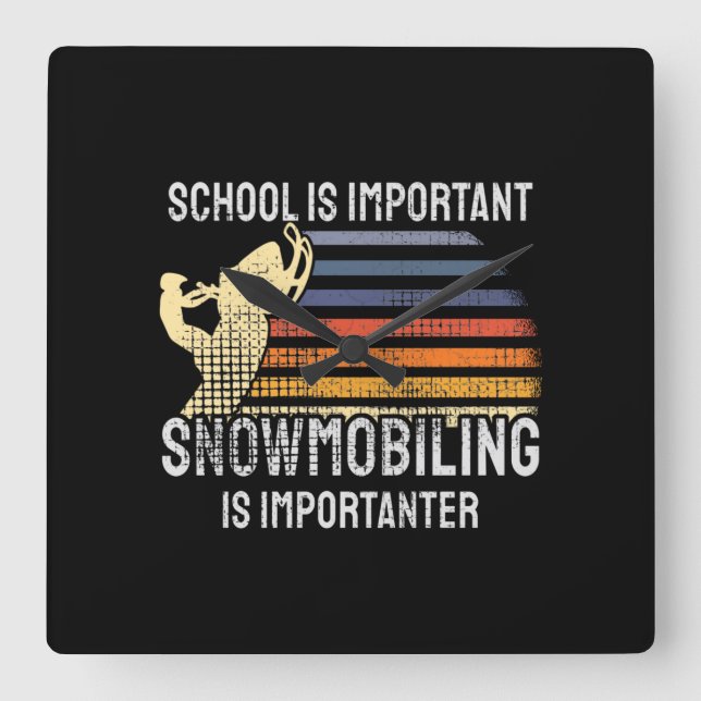Snowmobiling Snowmobile Square Wall Clock (Front)