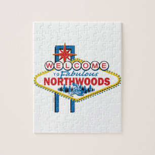 Snowmobiling/Welcome to the Fabulous Northwoods Jigsaw Puzzle