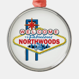 Snowmobiling/Welcome to the Fabulous Northwoods Metal Tree Decoration