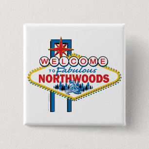 Snowmobiling/Welcome to the Northwoods 15 Cm Square Badge