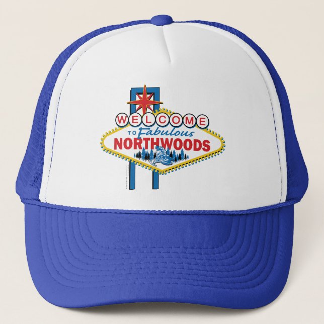Snowmobiling/Welcome to the Northwoods Trucker Hat (Front)