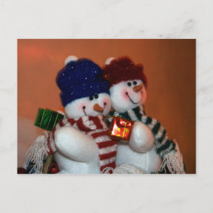 Snowpeople Holiday Postcard