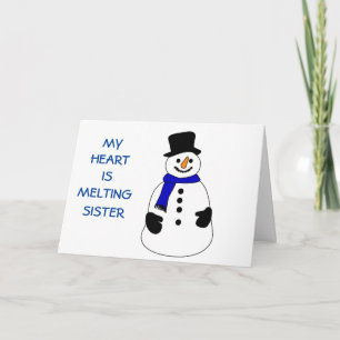 SNOWPERSON'S HEART IS MELTING-WITHOUT SISTER HOLIDAY CARD