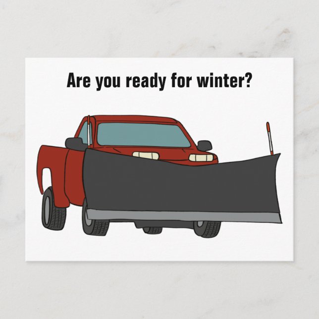 Snowplowing Pickup Truck with Plough Snowplow Postcard (Front)