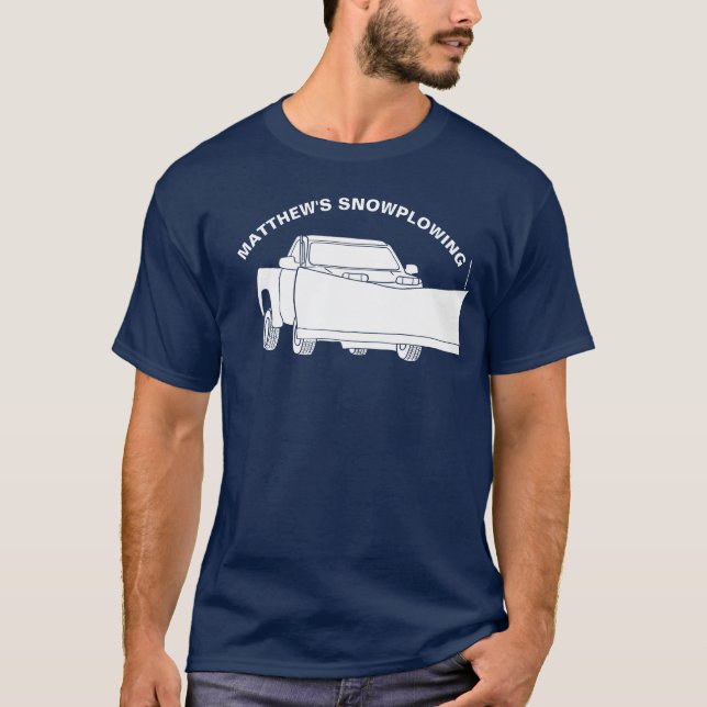 Snowplowing Pickup Truck with Plough Snowplow T-Shirt (Front)