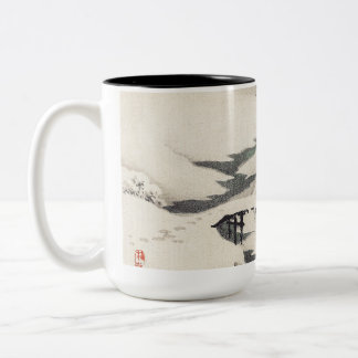 Snowscape by Kōno Bairei Two-Tone Coffee Mug