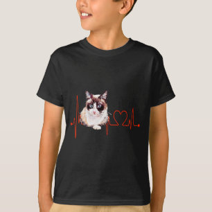 Snowscute Ss Cute Ss Cat Heartbeat Ekg Funny I Lov T-Shirt