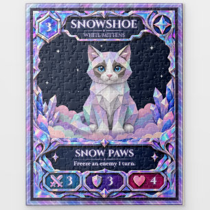 Snowshoe Cat, Rainbow Foil Art Jigsaw Puzzle
