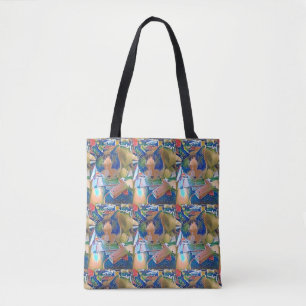 snowshoe crafting kitty tote bag