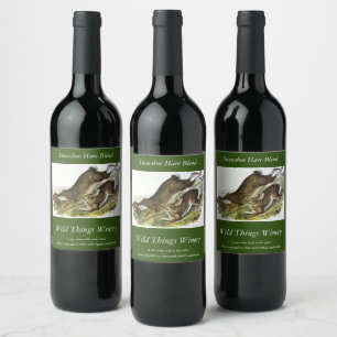Snowshoe Hare, summer (Northern Hare) by Audubon Wine Label