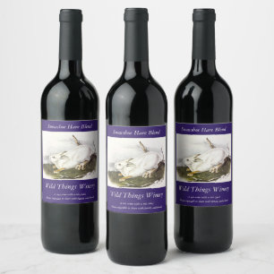 Snowshoe Hare, winter (Northern Hare) by Audubon Wine Label