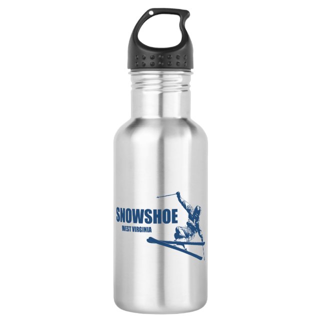 Snowshoe Mountain West Virginia Skier 532 Ml Water Bottle (Front)