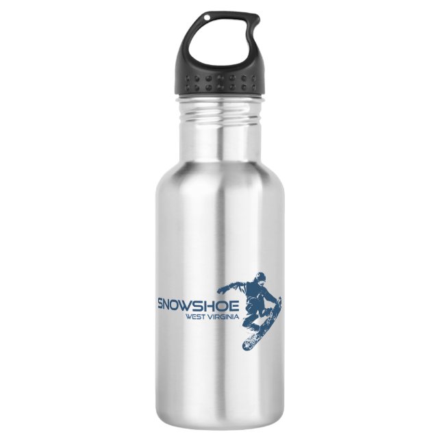 Snowshoe Mountain West Virginia Snowboarder 532 Ml Water Bottle (Front)