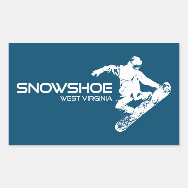 Snowshoe Mountain West Virginia Snowboarder Rectangular Sticker (Front)