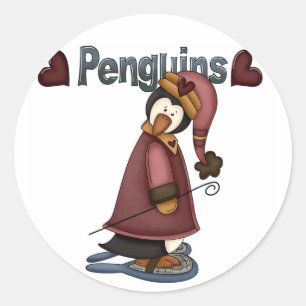 Snowshoe Penguin T-shirts and Gifts Classic Round Sticker