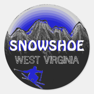 Snowshoe West Virginia blue ski stickers