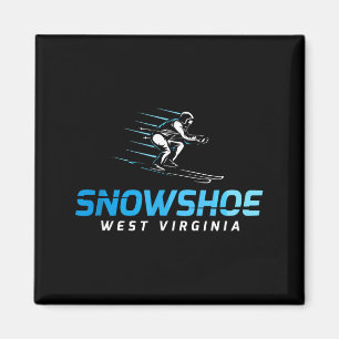 Snowshoe west virginia ski resort retro skiing magnet