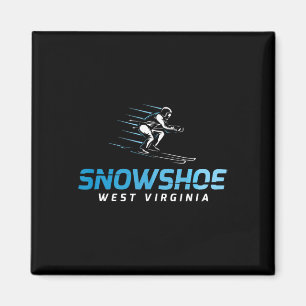 Snowshoe West Virginia Ski Resort Retro Skiing Magnet