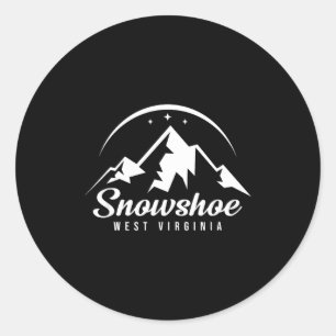 Snowshoe west virginia ski resort skiing classic round sticker