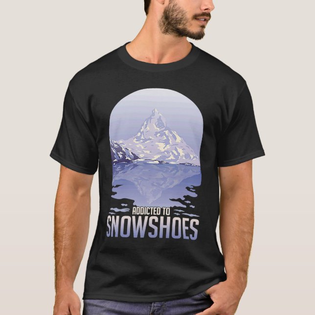 Snowshoeing Boots Snowshoes Hiking Shoes Trails 19 T-Shirt (Front)