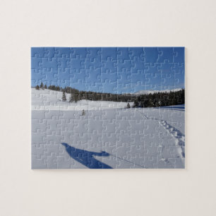 Snowshoeing in Yellowstone National Park Jigsaw Puzzle