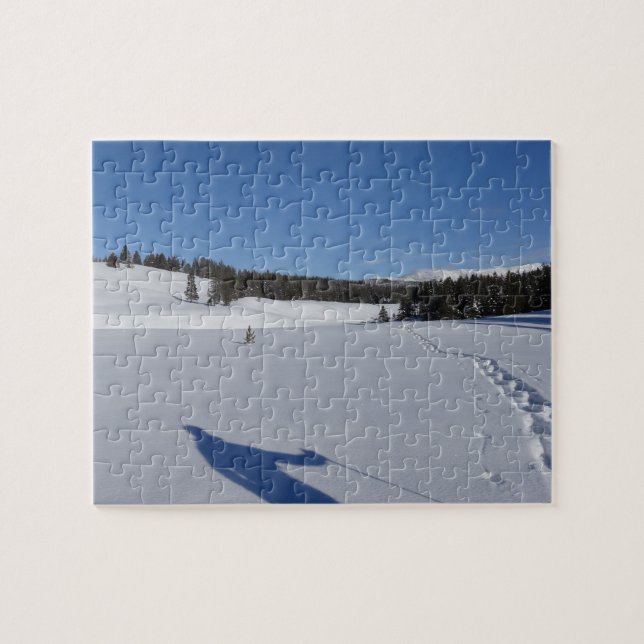 Snowshoeing in Yellowstone National Park Jigsaw Puzzle (Horizontal)