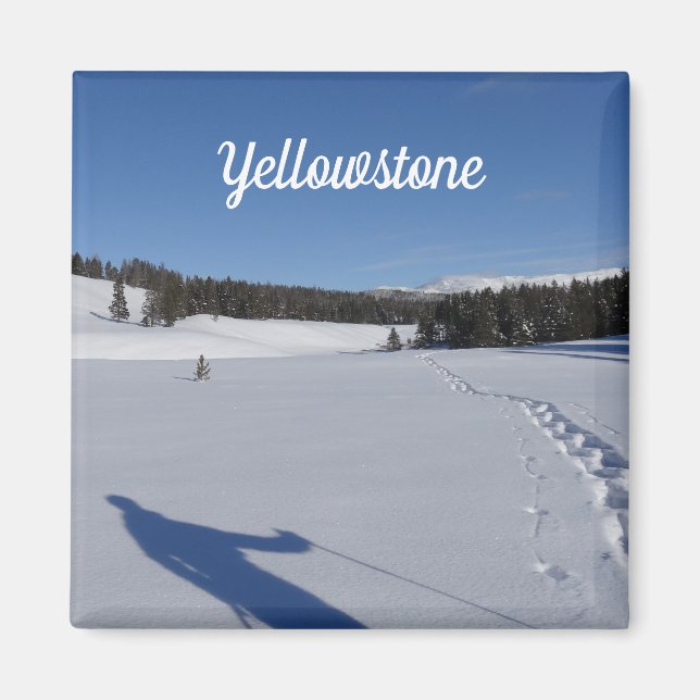 Snowshoeing in Yellowstone National Park Magnet (Front)
