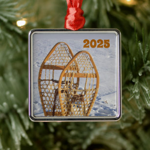 Snowshoes in the Snow Ornament