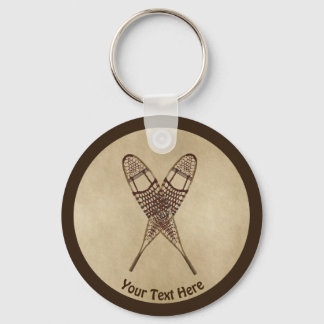 Snowshoes On Old Paper Key Ring